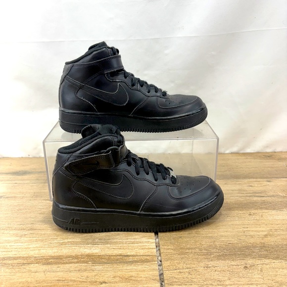 Nike Shoes - Nike Air Force 1 Mid Triple Black Sneakers, Youth 6.5 Woman’s 8  CW2289-001